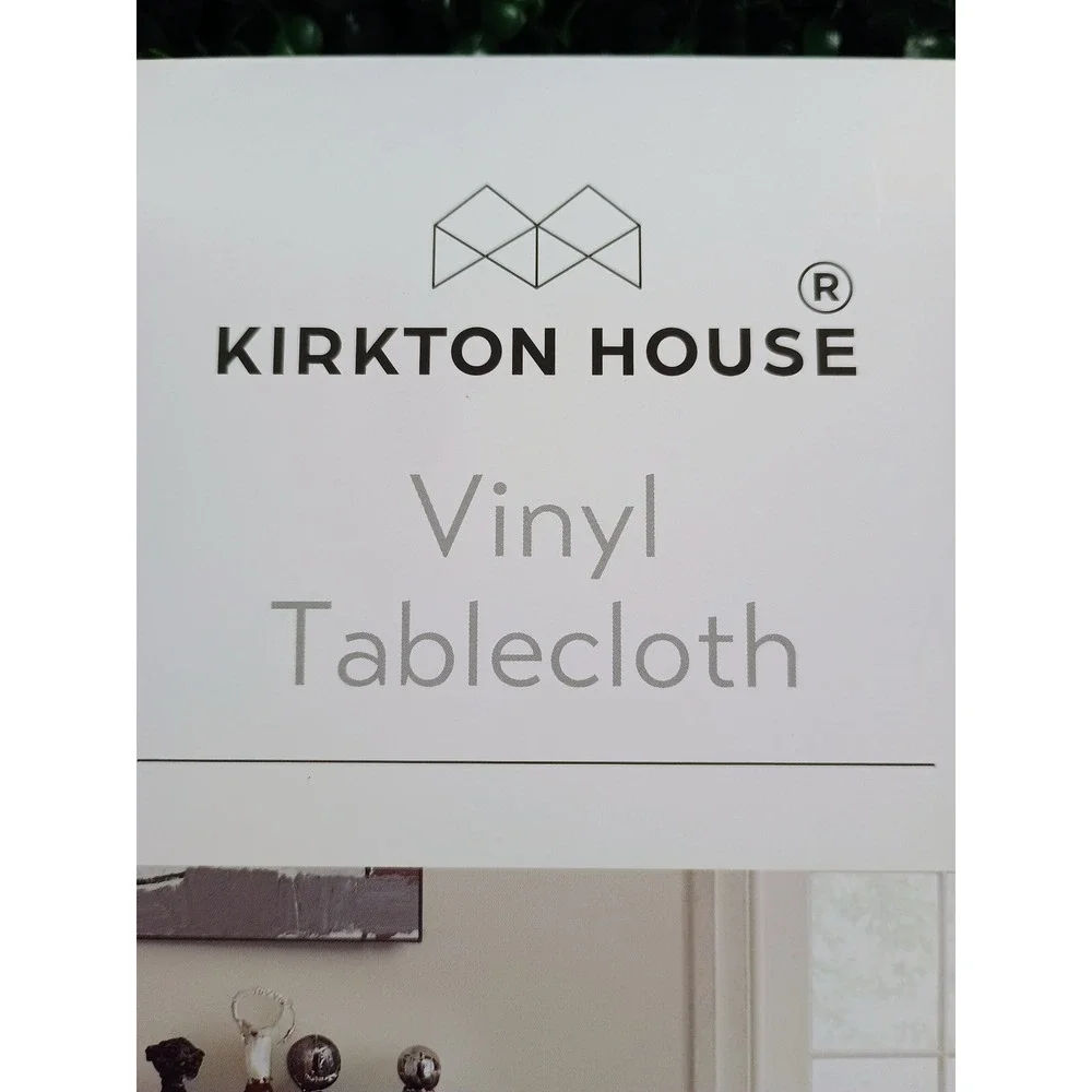 Kirkton House Football Vinyl Tablecloth Brown White Oblong 60x84 Game Day 715838